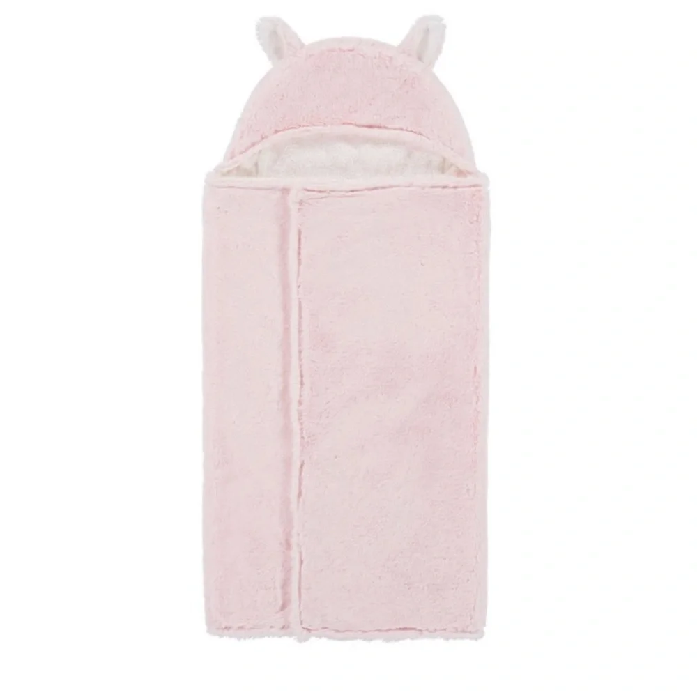 Pottery Barn Hooded Towel Pink Faux Fur/terry cloth Animal Ears